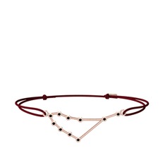 Capricorn Bileklik - Siyah zirkon 8 ayar rose altın bileklik #wjuozx