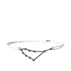 Capricorn Bileklik - Rodolit garnet 925 ayar siyah rodyum kaplama gümüş bileklik #xlwq9v