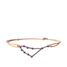 Capricorn Bileklik - Garnet 925 ayar siyah rodyum kaplama gümüş bileklik #xtnyxd