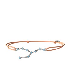 Taurus Bileklik - Akuamarin 8 ayar beyaz altın bileklik #1052dtz