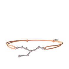 Taurus Bileklik - Pembe kuvars 14 ayar beyaz altın bileklik #12k7u76