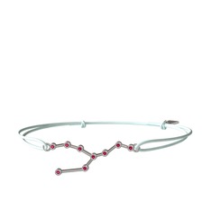 Rodolit garnet 14 ayar beyaz altın bileklik
