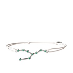 Taurus Bileklik - Kök zümrüt 18 ayar beyaz altın bileklik #19261p2
