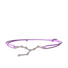 Taurus Bileklik - Pembe kuvars 14 ayar beyaz altın bileklik #1am48y8