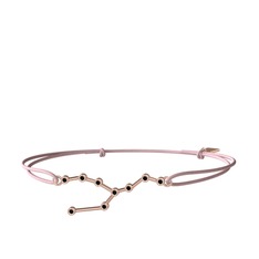 Taurus Bileklik - Siyah zirkon 925 ayar rose altın kaplama gümüş bileklik #1bdbmyp
