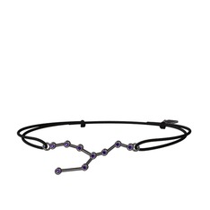 Taurus Bileklik - Ametist 925 ayar siyah rodyum kaplama gümüş bileklik #1c47dl0