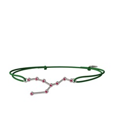 Rodolit garnet 14 ayar beyaz altın bileklik
