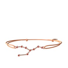 Taurus Bileklik - Garnet 925 ayar rose altın kaplama gümüş bileklik #1fel000