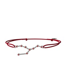 Garnet 8 ayar beyaz altın bileklik