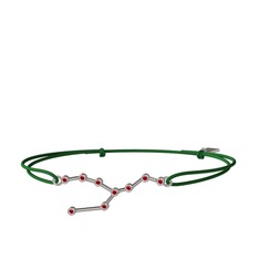 Garnet 14 ayar beyaz altın bileklik