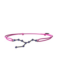 Taurus Bileklik - Lab safir 925 ayar siyah rodyum kaplama gümüş bileklik #1gwo88h