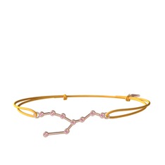 Taurus Bileklik - Pembe kuvars 18 ayar rose altın bileklik #1haoo16