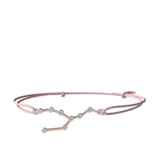 Akuamarin 925 ayar rose altın kaplama gümüş bileklik