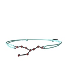 Taurus Bileklik - Garnet 925 ayar siyah rodyum kaplama gümüş bileklik #1jdau8r