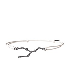 Taurus Bileklik - Beyaz zirkon 925 ayar siyah rodyum kaplama gümüş bileklik #1jntrkf