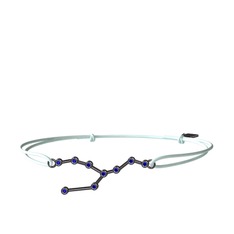 Lab safir 925 ayar siyah rodyum kaplama gümüş bileklik