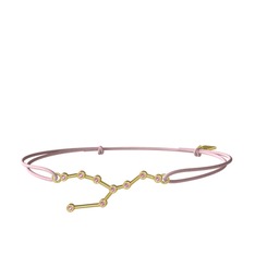 Pembe kuvars 14 ayar altın bileklik