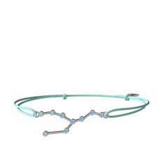 Taurus Bileklik - Akuamarin 14 ayar beyaz altın bileklik #1lm8ki0