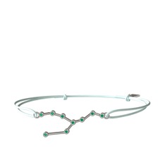 Taurus Bileklik - Kök zümrüt 8 ayar beyaz altın bileklik #1prniz0