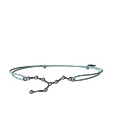 Taurus Bileklik - Beyaz zirkon 925 ayar siyah rodyum kaplama gümüş bileklik #1tmx64d