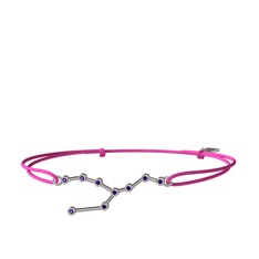 Taurus Bileklik - Ametist 18 ayar beyaz altın bileklik #1v140do