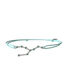 Taurus Bileklik - Yeşil kuvars 14 ayar beyaz altın bileklik #1x280ze