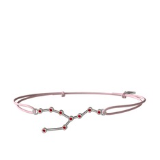 Garnet 8 ayar beyaz altın bileklik