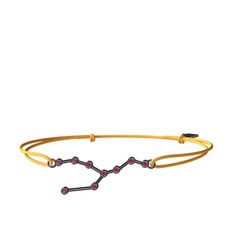 Taurus Bileklik - Rodolit garnet 925 ayar siyah rodyum kaplama gümüş bileklik #3erbu6