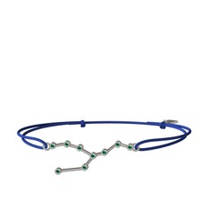 Taurus Bileklik - Yeşil kuvars 18 ayar beyaz altın bileklik #43zteo