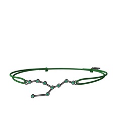 Taurus Bileklik - Kök zümrüt 925 ayar siyah rodyum kaplama gümüş bileklik #50xjle