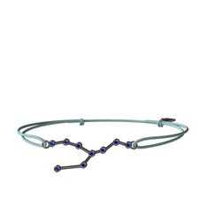 Taurus Bileklik - Lab safir 925 ayar siyah rodyum kaplama gümüş bileklik #65bf34