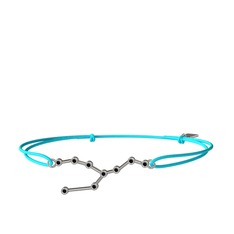 Taurus Bileklik - Siyah zirkon 14 ayar beyaz altın bileklik #6gz6p5