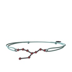 Taurus Bileklik - Garnet 925 ayar siyah rodyum kaplama gümüş bileklik #dnc03n