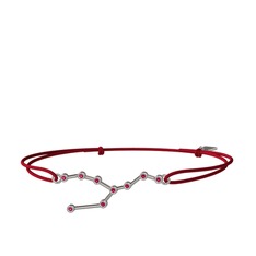 Rodolit garnet 18 ayar beyaz altın bileklik