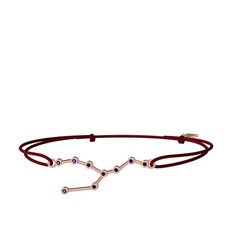 Ametist 925 ayar rose altın kaplama gümüş bileklik