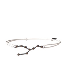 Dumanlı kuvars 925 ayar siyah rodyum kaplama gümüş bileklik