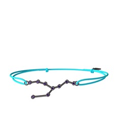 Taurus Bileklik - Ametist 925 ayar siyah rodyum kaplama gümüş bileklik #jovkdt