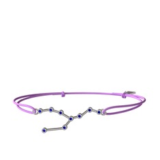 Taurus Bileklik - Lab safir 18 ayar beyaz altın bileklik #l5ef60