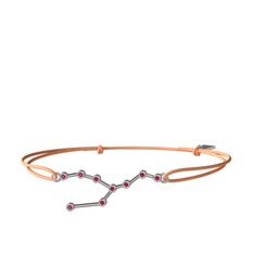 Rodolit garnet 14 ayar beyaz altın bileklik