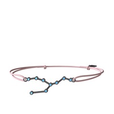 Taurus Bileklik - Akuamarin 925 ayar siyah rodyum kaplama gümüş bileklik #olg0mx