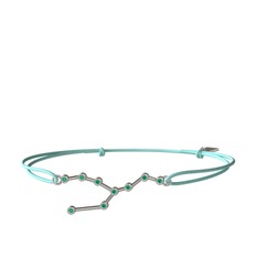 Taurus Bileklik - Kök zümrüt 14 ayar beyaz altın bileklik #q2acgm