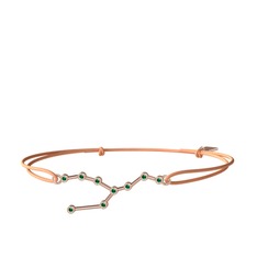 Taurus Bileklik - Yeşil kuvars 925 ayar rose altın kaplama gümüş bileklik #s3xper
