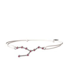 Rodolit garnet 14 ayar beyaz altın bileklik