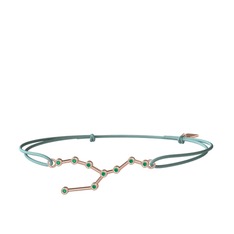 Taurus Bileklik - Kök zümrüt 925 ayar rose altın kaplama gümüş bileklik #wzy119