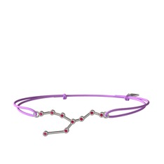 Taurus Bileklik - Rodolit garnet 14 ayar beyaz altın bileklik #y2p735