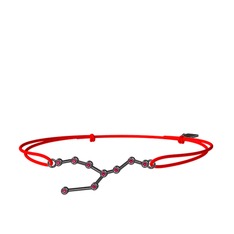 Taurus Bileklik - Rodolit garnet 925 ayar siyah rodyum kaplama gümüş bileklik #zr00y5