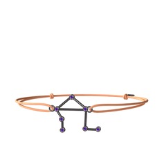 Libra Bileklik - Ametist 925 ayar siyah rodyum kaplama gümüş bileklik #12wrfad