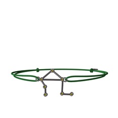 Libra Bileklik - Peridot 925 ayar siyah rodyum kaplama gümüş bileklik #13rp6f7