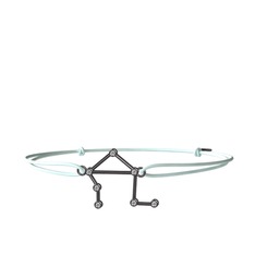 Libra Bileklik - Swarovski 925 ayar siyah rodyum kaplama gümüş bileklik #1418ih2