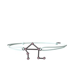 Libra Bileklik - Pembe kuvars 925 ayar siyah rodyum kaplama gümüş bileklik #14i81wb